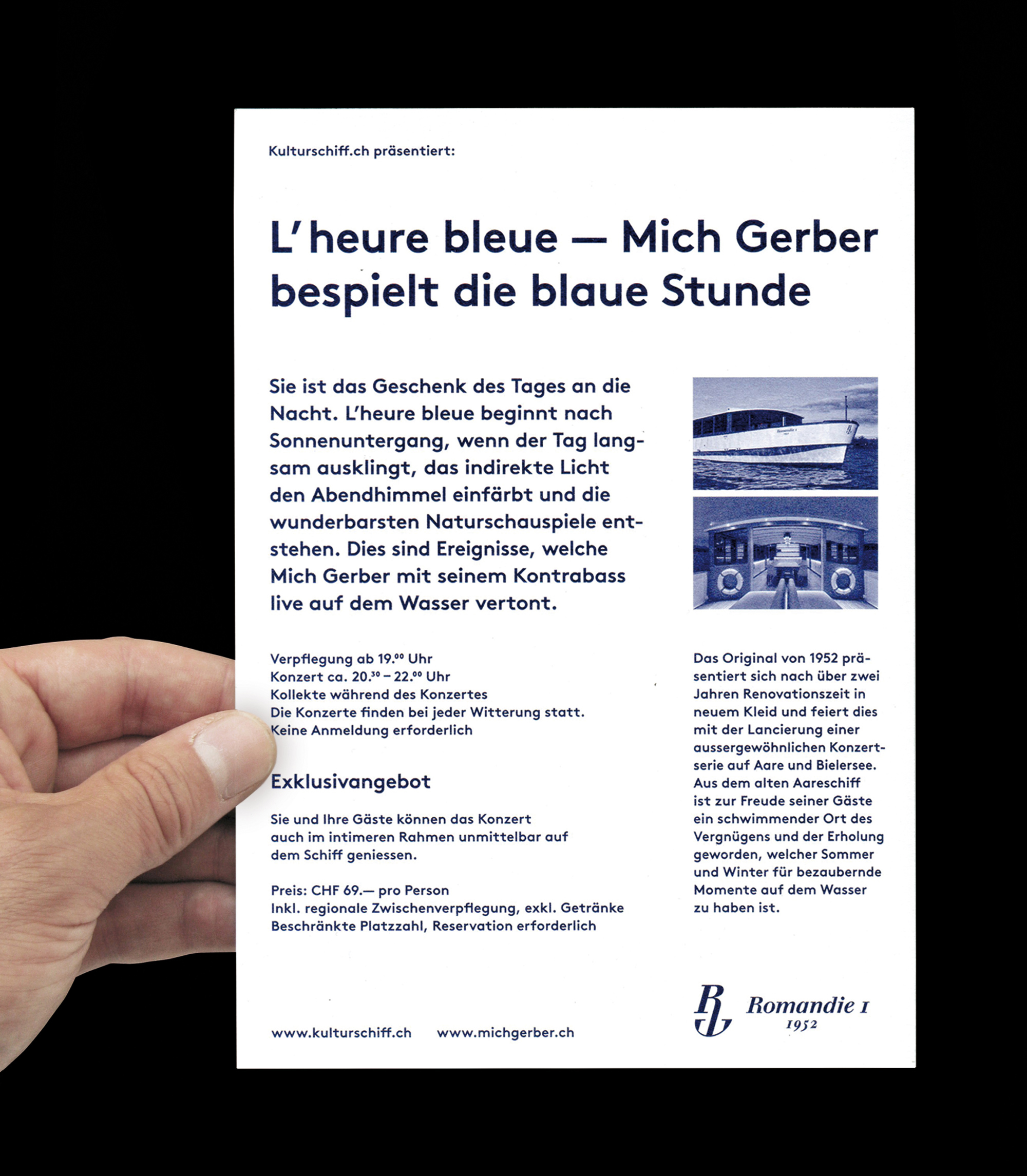 Flyer Rückseite «L'heure bleue», 2013